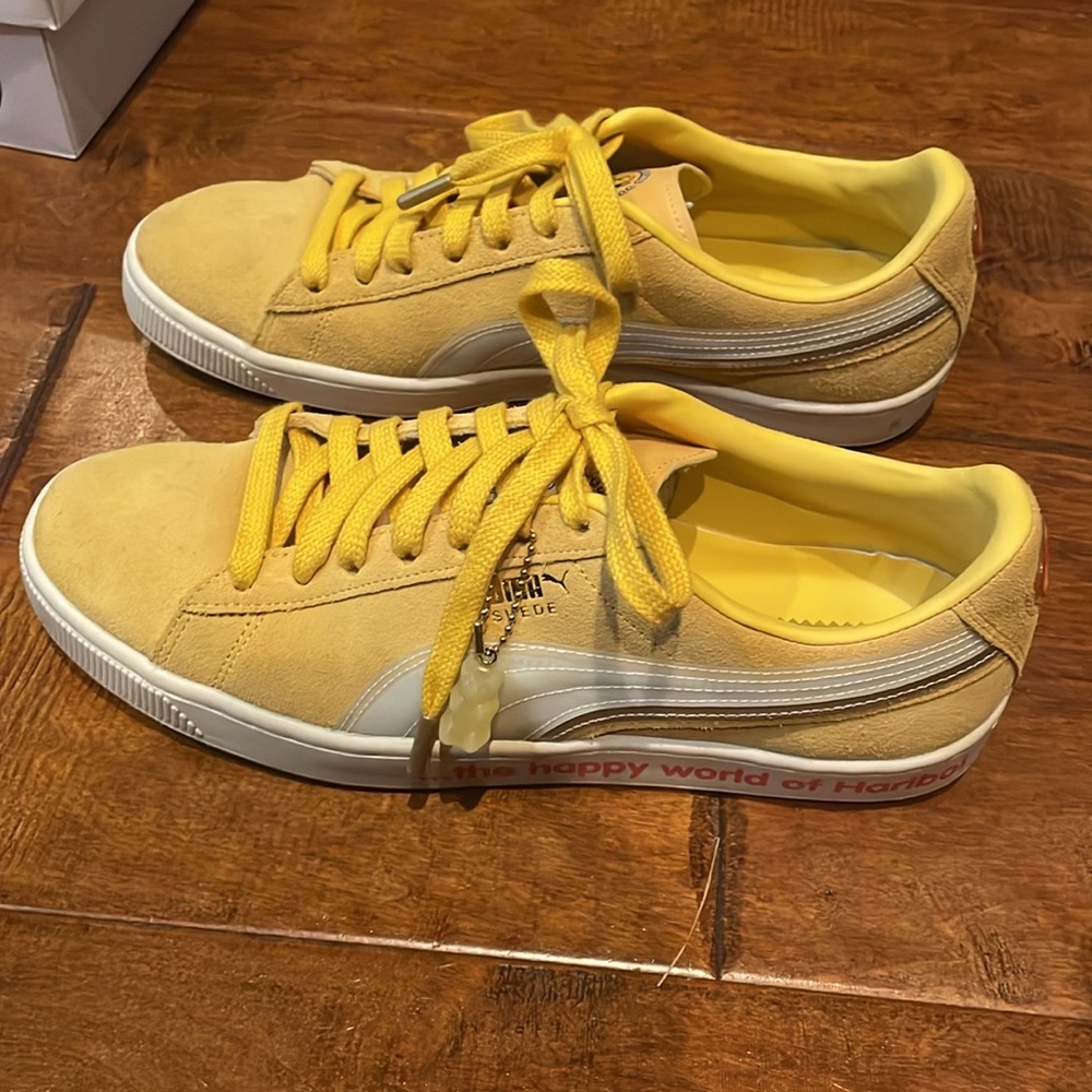 Puma Suede Triplex Haribo Mens US 10.5 EUR 44 Yellow Sneakers Shoes with Box - Picture 5 of 16